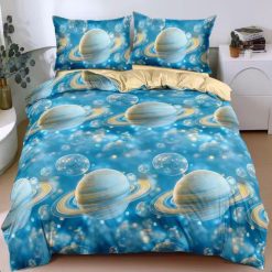 Lenjerie Bumbac Satinat cu 2 Fete, 4 Piese #BS719