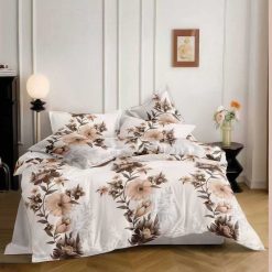 Lenjerie Bumbac Satinat cu 2 Fete, 4 Piese #BS656