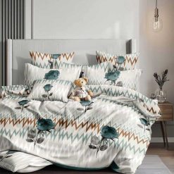 Lenjerie Bumbac Satinat cu 2 Fete, 4 Piese #BS658