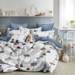 Lenjerie Bumbac Satinat cu 2 Fete, 4 Piese #BS659