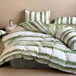 Lenjerie Bumbac Satinat cu 2 Fete, 4 Piese #BS676