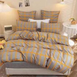 Lenjerie Bumbac Satinat cu 2 Fete, 4 piese #BS483