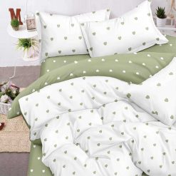 Lenjerie Bumbac Satinat, Inimioare, 4 Piese #BS594