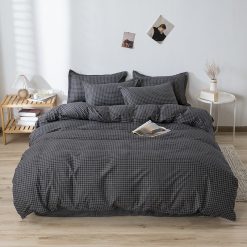 Lenjerie Bumbac Satinat cu 2 Fete, 4 piese #BS431