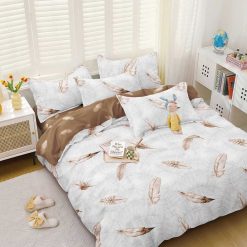 Lenjerie Bumbac Satinat cu 2 Fete, 4 Piese #BS640