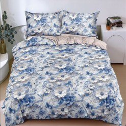 Lenjerie Bumbac Satinat cu 2 Fete, 4 Piese #BS697