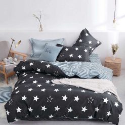 Lenjerie Bumbac Satinat cu 2 Fete, 4 Piese #BS642