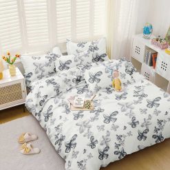 Lenjerie Bumbac Satinat cu 2 Fete, 4 Piese #BS643