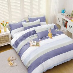 Lenjerie Bumbac Satinat cu 2 Fete, 4 Piese #BS644