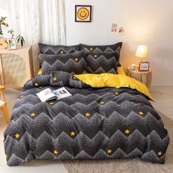 Lenjerie Bumbac Satinat cu 2 Fete, 4 Piese #BS646
