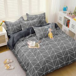 Lenjerie Bumbac Satinat cu 2 Fete, 4 Piese #BS634
