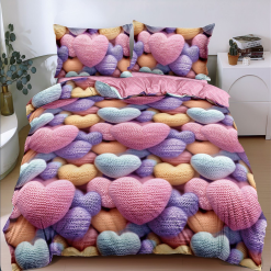 Lenjerie Bumbac Satinat cu 2 Fete, 4 Piese #BS689