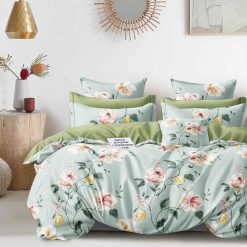 Lenjerie Bumbac Satinat cu 2 Fete, 4 Piese #BS651