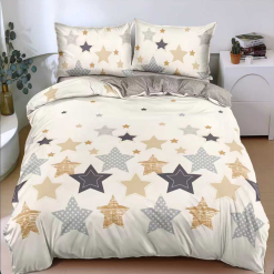 Lenjerie Bumbac Satinat cu 2 Fete, 4 Piese #BS691
