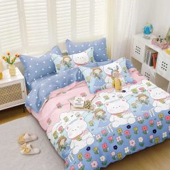 Lenjerie Bumbac Satinat cu 2 Fete, 4 Piese #BS637