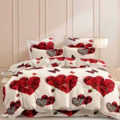 Lenjerie Bumbac Satinat cu 2 Fete, 4 Piese #BS683