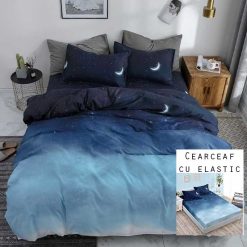 Lenjerie Bumbac Satinat cu ELASTIC, 4 piese #BE139