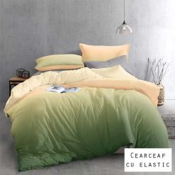 Lenjerie Bumbac Satinat cu ELASTIC, 4 piese #BE176