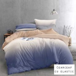 Lenjerie Bumbac Satinat cu ELASTIC, 4 piese #BE178