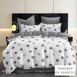 Lenjerie Bumbac Satinat cu ELASTIC, 4 piese #BE182