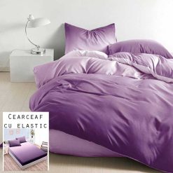 Lenjerie Bumbac Satinat cu ELASTIC, 4 piese #BE127