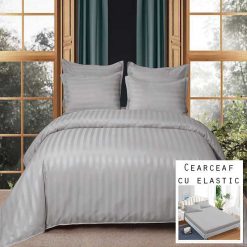 Lenjerie Damasc, Cearceaf cu Elastic, 6 Piese #D20