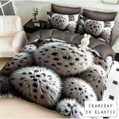 Lenjerie Finet cu 2 Fete, Cearceaf cu Elastic, 6 Piese #FE491