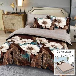 Lenjerie Finet cu 2 Fete, Cearceaf cu Elastic, 6 Piese #FE427