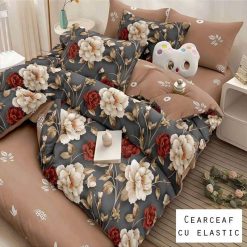Lenjerie Finet cu 2 Fete, Cearceaf cu Elastic, 6 Piese #FE429