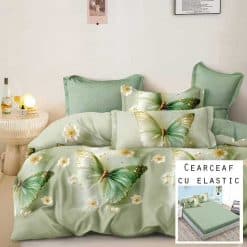 Lenjerie Finet cu 2 Fete, Cearceaf cu Elastic, 6 Piese #FE448