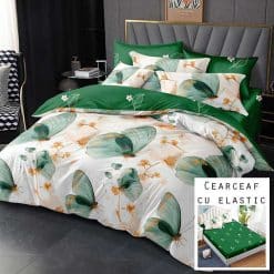 Lenjerie Finet cu 2 Fete, Cearceaf cu Elastic, 6 Piese #FE442