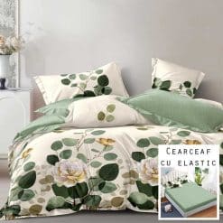 Lenjerie Finet cu 2 Fete, Cearceaf cu Elastic, 6 Piese #FE443