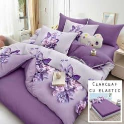 Lenjerie Finet cu 2 Fete, Cearceaf cu Elastic, 6 Piese #FE444
