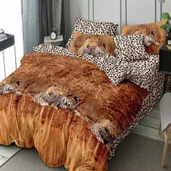 Lenjerie Finet cu 2 fete, Leopard, 6 piese #F231