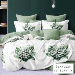 Lenjerie Finet cu 2 Fete, Cearceaf cu elastic, 6 Piese #F605