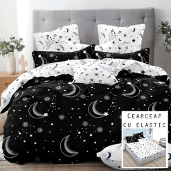 Lenjerie Finet cu 2 Fete, Cearceaf cu Elastic, 6 Piese #FE282