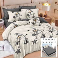 Lenjerie Finet cu 2 Fete, Cearceaf cu Elastic, 6 Piese #FE455