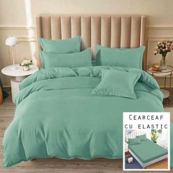 Lenjerie Finet cu 2 Fete, Cearceaf cu Elastic, 6 Piese #FE149
