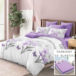 Lenjerie Finet cu 2 Fete, Cearceaf cu Elastic, 6 Piese #FE478