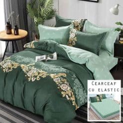 Lenjerie Finet cu 2 Fete, Cearceaf cu Elastic, 6 Piese #FE408