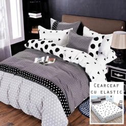 Lenjerie Finet cu 2 Fete, Cearceaf cu Elastic, 6 Piese #FE408