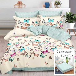 Lenjerie Finet cu 2 Fete, Cearceaf cu Elastic, 6 Piese #FE106