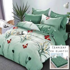 Lenjerie Finet cu 2 Fete, Cearceaf cu Elastic, 6 Piese #FE410