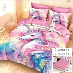 Lenjerie Finet cu 2 Fete, Cearceaf cu Elastic, 6 Piese #FE468