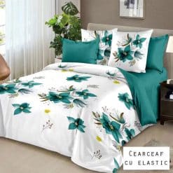 Lenjerie Finet cu 2 Fete, Cearceaf cu Elastic, 6 Piese #FE412