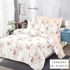 Lenjerie Finet cu 2 Fete, Cearceaf cu Elastic, 6 Piese #FE414