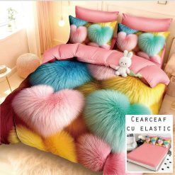 Lenjerie Finet cu 2 Fete, Cearceaf cu Elastic, 6 Piese #FE473