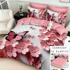 Lenjerie Finet cu 2 Fete, Cearceaf cu Elastic, 6 Piese #FE474