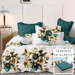 Lenjerie Finet cu 2 Fete, Cearceaf cu Elastic, 6 Piese #FE419