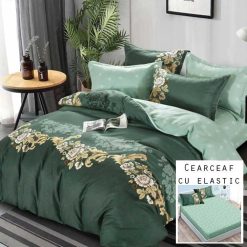 Lenjerie Finet cu 2 Fete, Cearceaf cu Elastic, 6 Piese #FE479